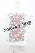 SEX POT ReVeNGe / 切り抜き風プリントTシャツ  白Ｘ黒Ｘ赤 I-26-03-14-035-SP-TO-SA-ZI
