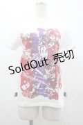 SEX POT ReVeNGe / 英字プリントTシャツ  白Ｘ黒Ｘ紫 I-26-03-14-036-SP-TO-SA-ZI