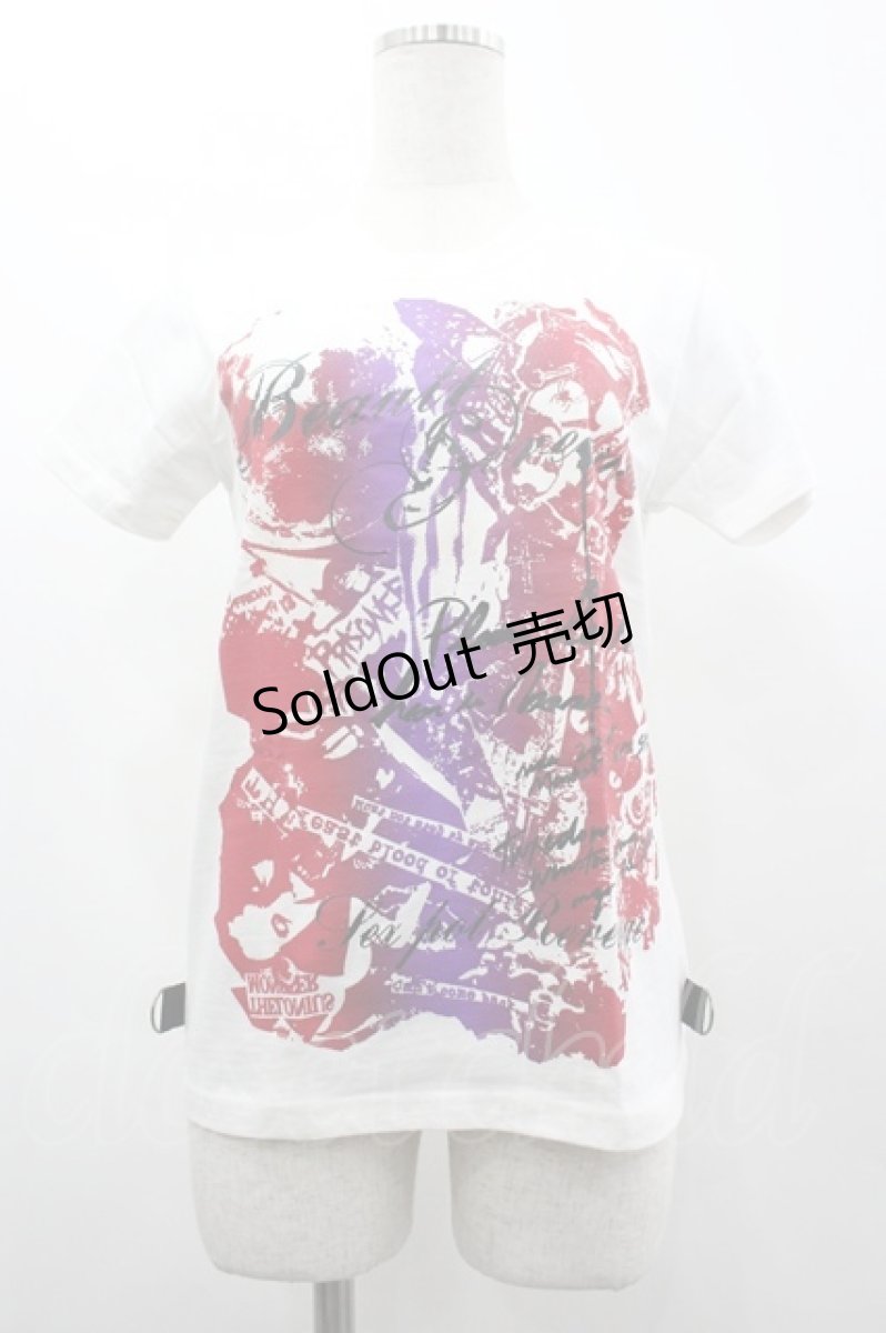 画像1: SEX POT ReVeNGe / 英字プリントTシャツ  白Ｘ黒Ｘ紫 I-26-03-14-036-SP-TO-SA-ZI (1)