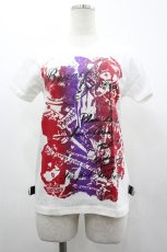 画像1: SEX POT ReVeNGe / 英字プリントTシャツ  白Ｘ黒Ｘ紫 I-26-03-14-036-SP-TO-SA-ZI (1)