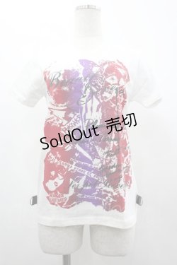 画像1: SEX POT ReVeNGe / 英字プリントTシャツ  白Ｘ黒Ｘ紫 I-26-03-14-036-SP-TO-SA-ZI