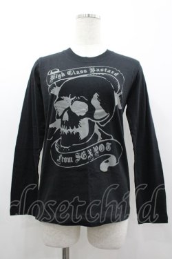 画像1: SEX POT ReVeNGe / ドクロプリントカットソー S 黒Ｘグレー I-26-03-14-037-SP-TO-SA-ZI