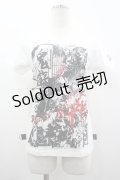 SEX POT ReVeNGe / 般若プリントTシャツ S 白Ｘ黒Ｘ赤 I-26-03-14-039-SP-TO-SA-ZI