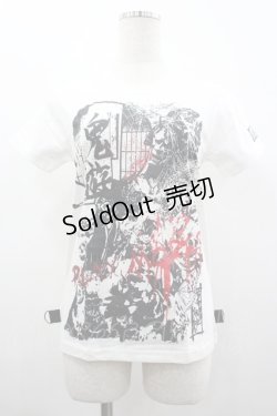 画像1: SEX POT ReVeNGe / 般若プリントTシャツ S 白Ｘ黒Ｘ赤 I-26-03-14-039-SP-TO-SA-ZI