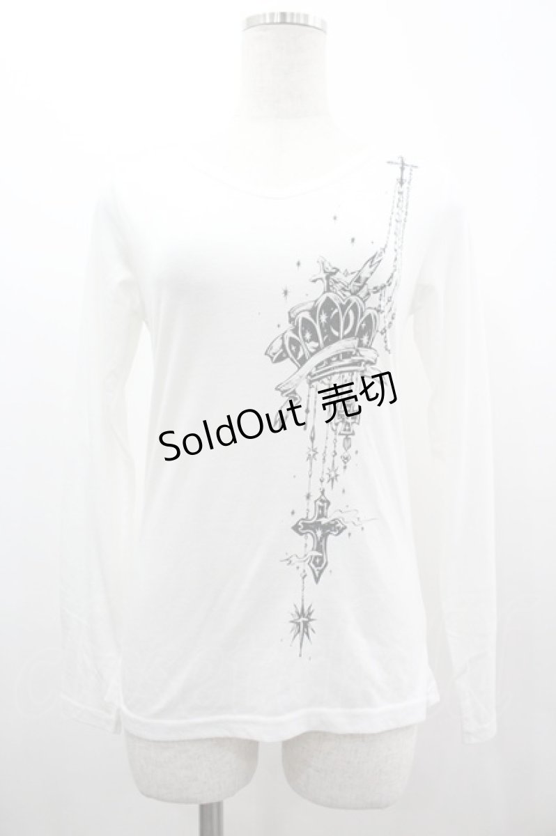 画像1: BPN / クラウン×チェーンptカットソー M 白 I-26-03-14-044-GO-TO-TE-ZI (1)