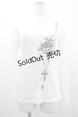 画像1: BPN / クラウン×チェーンptカットソー M 白 I-26-03-14-044-GO-TO-TE-ZI