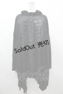 画像1: ALGONQUINS / スケルトンハイネックロングトップス F 黒 I-26-03-14-045-AL-TO-TE-ZI