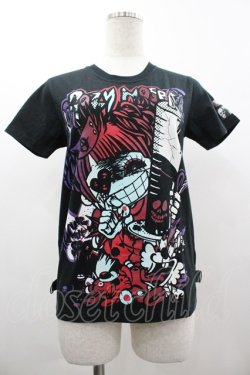 画像1: SEX POT ReVeNGe / ナース風プリントTシャツ  黒Ｘ赤Ｘサックス I-26-03-14-047-SP-TO-SA-ZI