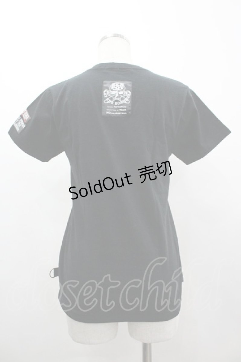 画像2: SEX POT ReVeNGe / ナース風プリントTシャツ  黒Ｘ赤Ｘサックス I-26-03-14-047-SP-TO-SA-ZI (2)