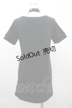 画像2: SEX POT ReVeNGe / クラッシュ&クロス半袖カットソー  黒Ｘ白 I-26-03-14-048-SP-TO-SA-ZI