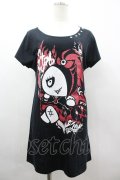 SEX POT ReVeNGe / キャラプリントロングTシャツ  黒Ｘ白Ｘ赤 I-26-03-14-049-SP-TO-SA-ZI