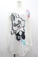 画像1: SEX POT ReVeNGe / つかみうさぎプリントカットソー S 黒Ｘカラフル I-26-03-14-050-SP-TO-SA-ZI (1)