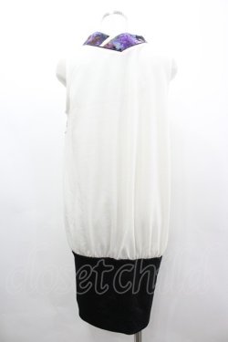 画像2: Qutie Frash / 着物Vネック龍プリントノースリーブトップス  白Ｘパープル I-26-03-14-056-QU-TO-SA-ZI