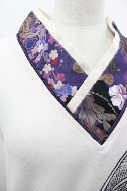 画像3: Qutie Frash / 着物Vネック龍プリントノースリーブトップス  白Ｘパープル I-26-03-14-056-QU-TO-SA-ZI