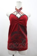 画像1: Qutie Frash / クロスキャミ  赤Ｘ黒 I-26-03-14-058-QU-TS-SA-ZI (1)