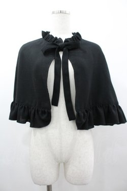 画像1: ATELIER PIERROT / フリルケープ  黒 I-26-03-14-061-EL-TO-TE-ZI