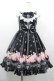 画像1: BABY,THE STARS SHINE BRIGHT / チェリーローズ柄ジャンパースカート  黒 I-26-03-14-065-BA-OP-TE-ZI (1)