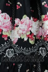 画像3: BABY,THE STARS SHINE BRIGHT / チェリーローズ柄ジャンパースカート  黒 I-26-03-14-065-BA-OP-TE-ZI (3)