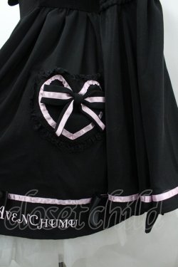 画像3: AVENCHUMU / Melty bicolor ribbon flare sleeve one piece  黒Ｘピンク I-26-03-14-066-LO-OP-SA-ZI