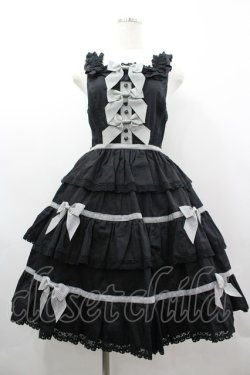 画像1: BABY,THE STARS SHINE BRIGHT / セシリアジャンパースカート  黒 I-26-03-14-067-BA-OP-TE-ZI