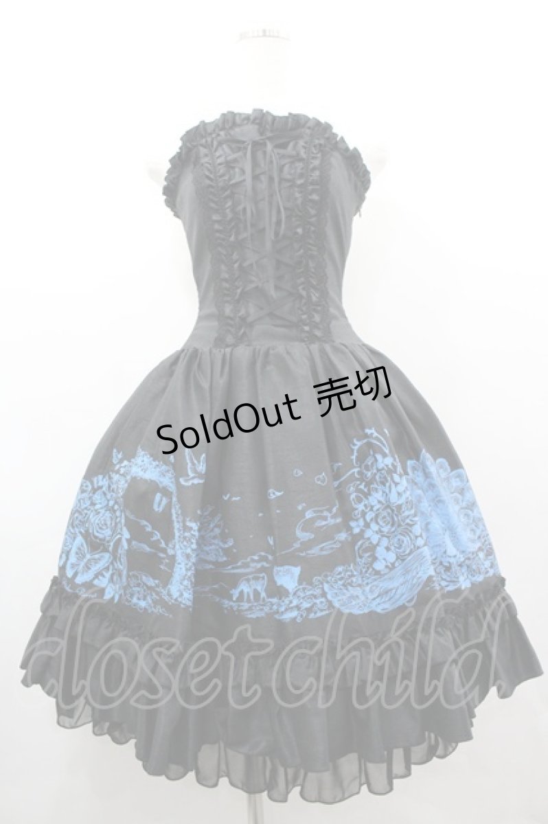 画像1: ATELIER PIERROT / エデンコルセットワンピース  黒×ブルー I-26-03-14-068-EL-OP-TE-ZI (1)