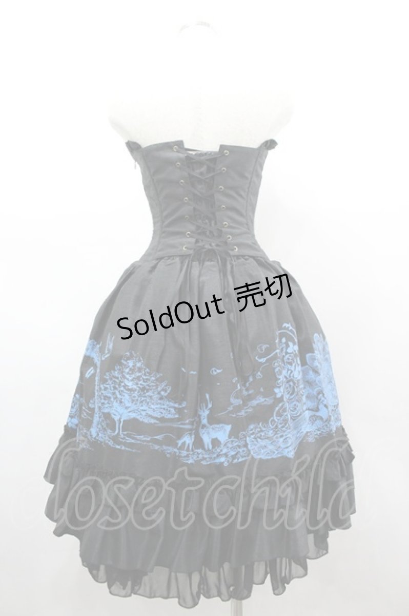 画像2: ATELIER PIERROT / エデンコルセットワンピース  黒×ブルー I-26-03-14-068-EL-OP-TE-ZI (2)