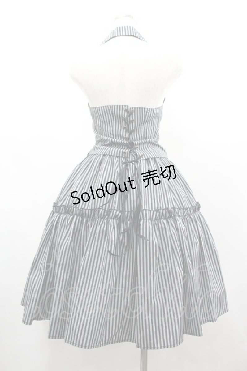 画像2: ATELIER PIERROT / ストライプベスト＆スカート  グレー×黒 I-26-03-14-069-EL-SK-TE-ZI (2)