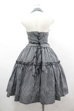 画像2: ATELIER PIERROT / ストライプベスト＆スカート  グレー×黒 I-26-03-14-069-EL-SK-TE-ZI (2)