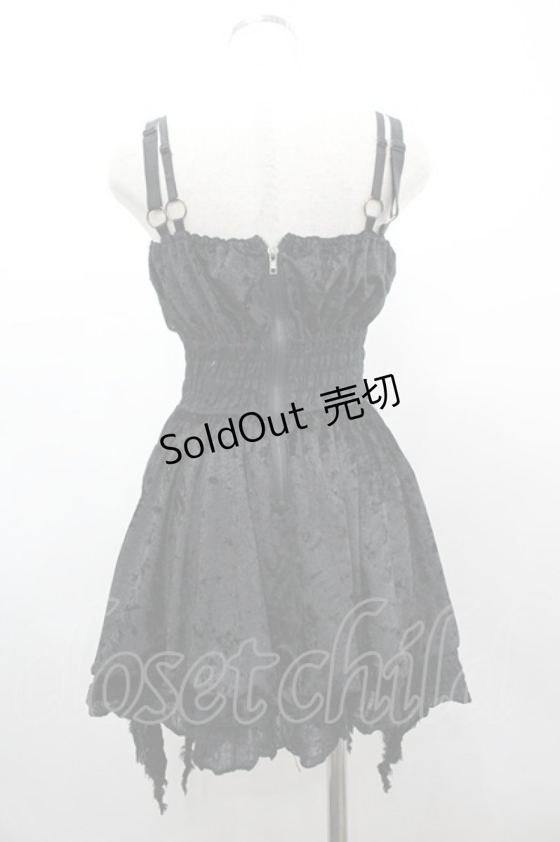 画像2: SEX POT ReVeNGe / コルセットデザインベルベットキャミワンピース  黒 I-26-03-14-070-SP-OP-SA-ZI (2)