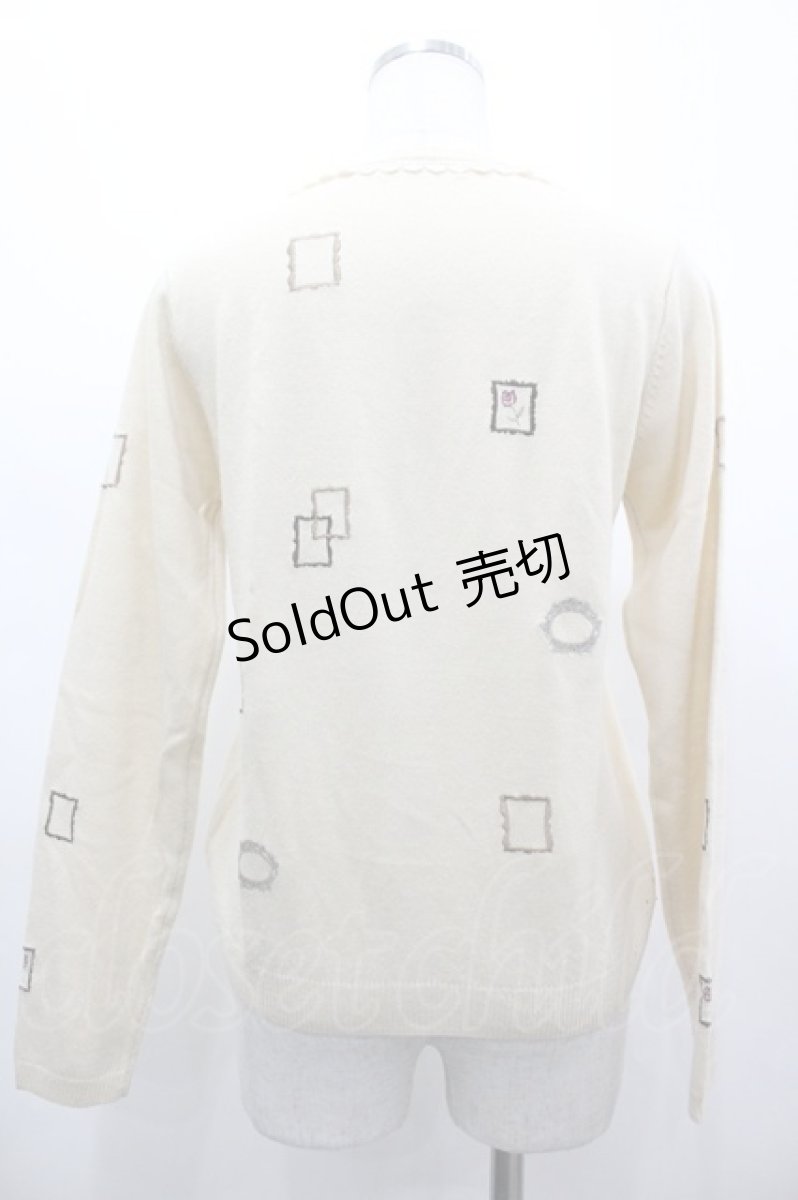 画像2: axes femme / 額縁刺繍カーディガン M アイボリー I-26-03-14-007-AX-TO-TE-ZI (2)