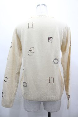 画像2: axes femme / 額縁刺繍カーディガン M アイボリー I-26-03-14-007-AX-TO-TE-ZI