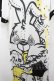画像2: SEX POT ReVeNGe / バニーptダメージTシャツワンピース  白×黒×イエロー I-26-03-14-071-SP-OP-TE-ZI (2)