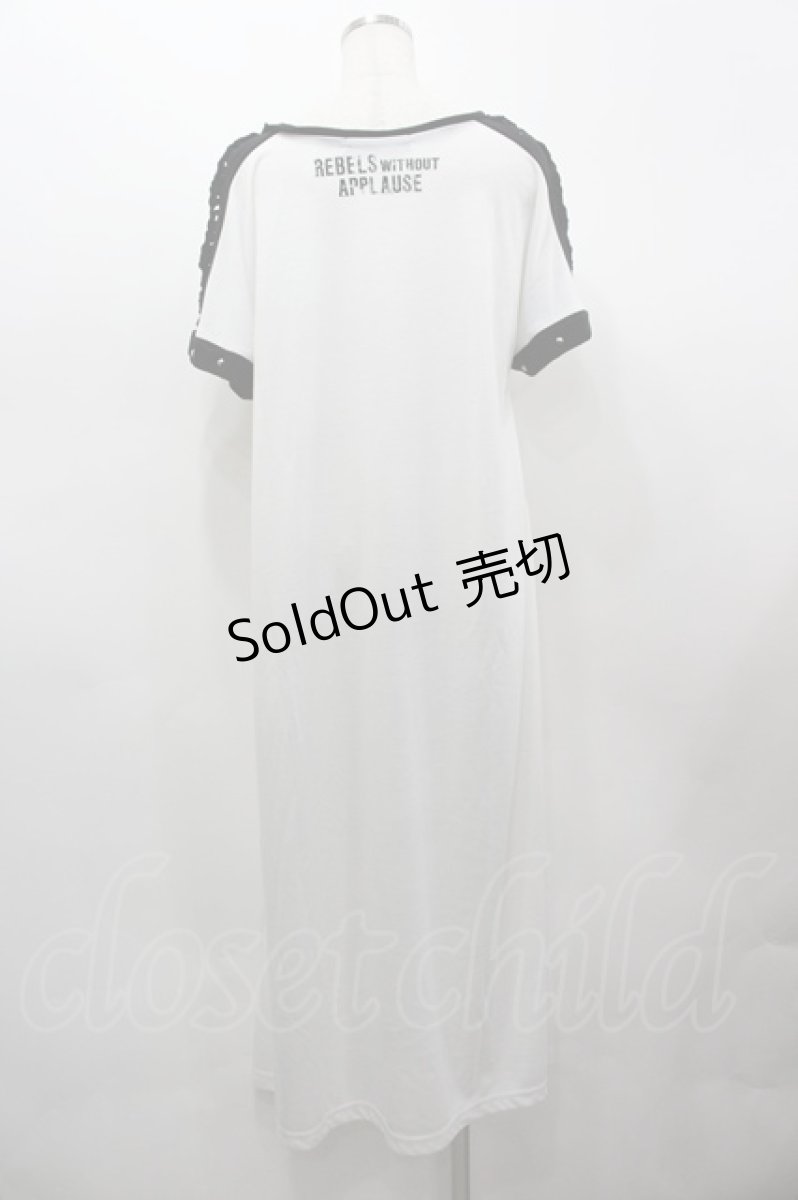 画像4: SEX POT ReVeNGe / バニーptダメージTシャツワンピース  白×黒×イエロー I-26-03-14-071-SP-OP-TE-ZI (4)