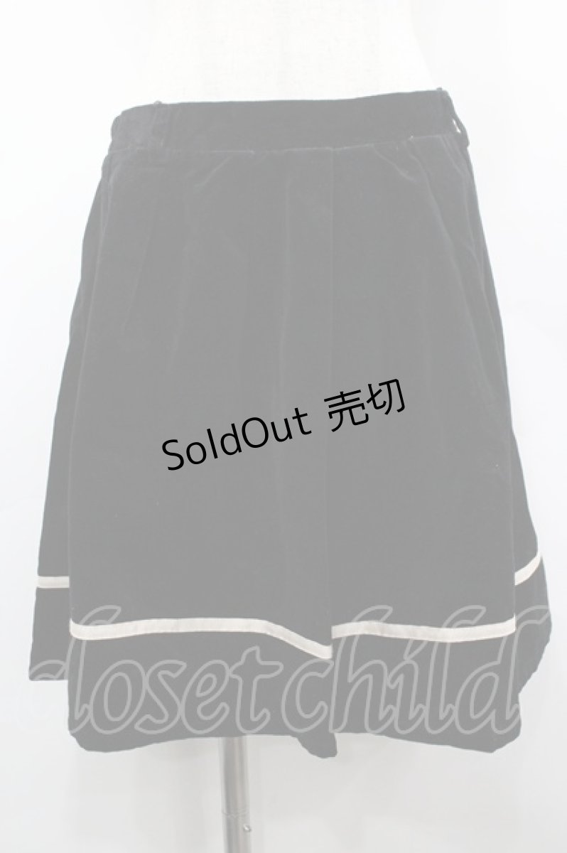 画像1: Fi.n.t / ラインテープベロアスカート F 黒×ベージュ I-26-03-14-075-CA-SK-TE-ZI (1)