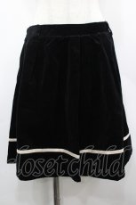 画像1: Fi.n.t / ラインテープベロアスカート F 黒×ベージュ I-26-03-14-075-CA-SK-TE-ZI (1)