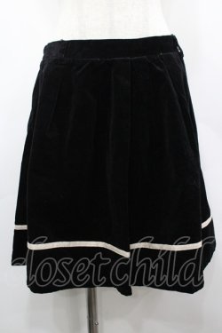 画像1: Fi.n.t / ラインテープベロアスカート F 黒×ベージュ I-26-03-14-075-CA-SK-TE-ZI