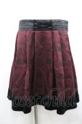 axes femme / シンデレラ風プリントスカート M ワイン I-26-03-14-076-AX-SK-TE-ZI