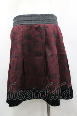 画像2: axes femme / シンデレラ風プリントスカート M ワイン I-26-03-14-076-AX-SK-TE-ZI