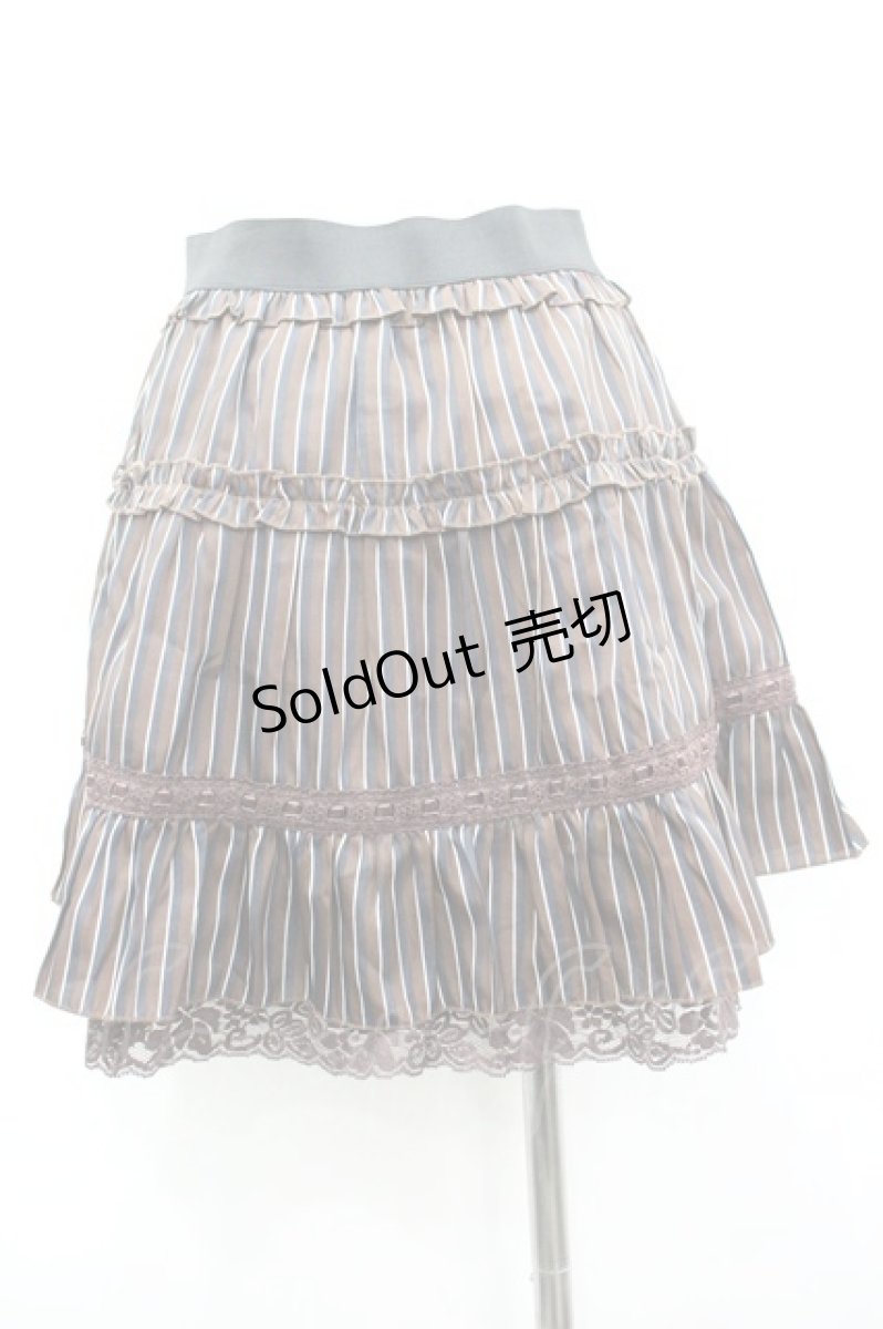 画像3: axes femme / はしごリボンストライプスカート M ブラウン I-26-03-14-077-AX-BL-TE-ZI (3)