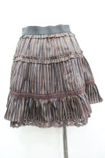 画像3: axes femme / はしごリボンストライプスカート M ブラウン I-26-03-14-077-AX-BL-TE-ZI (3)