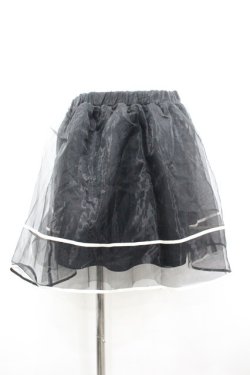 画像1: an another angelus / 裾ライン オーガンジー重ねスカート F 黒 I-26-03-14-078-CA-SK-TE-ZI