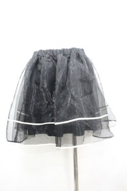 画像2: an another angelus / 裾ライン オーガンジー重ねスカート F 黒 I-26-03-14-078-CA-SK-TE-ZI