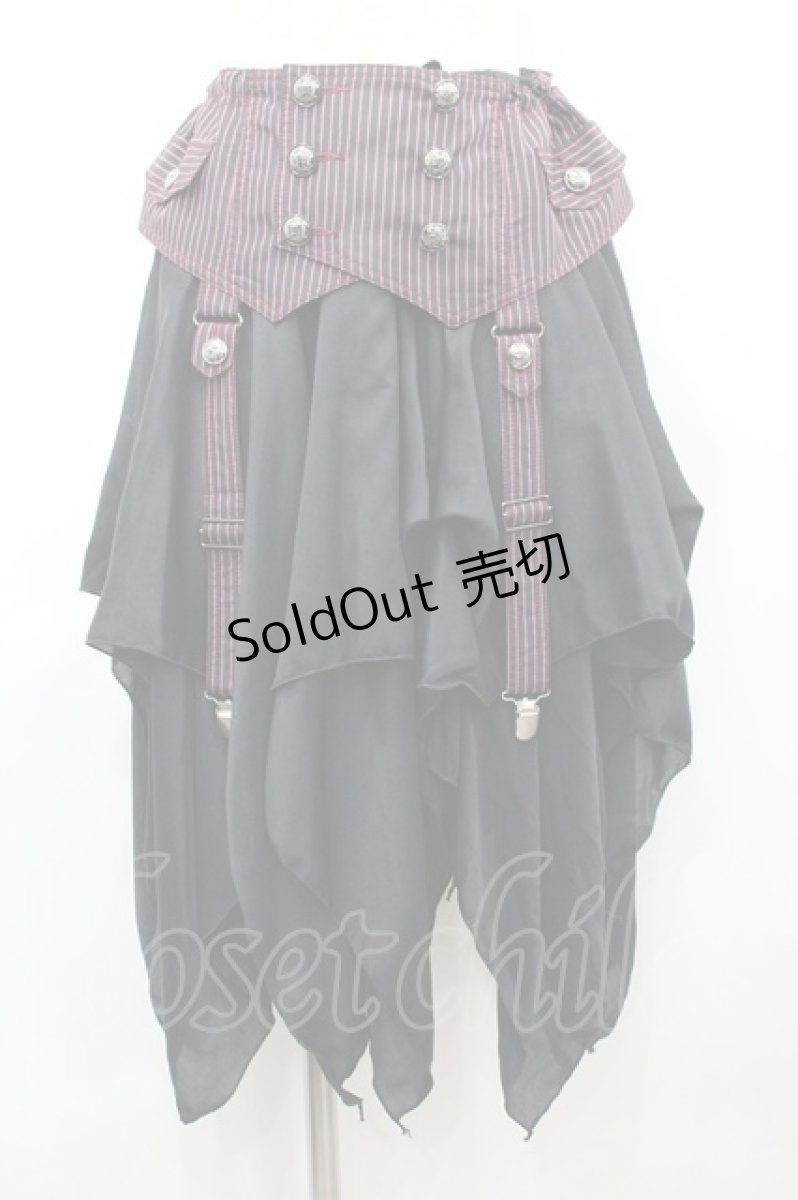 画像1: ALGONQUINS / ガーターレイヤードイレギュラースカート F 黒×ピンク I-26-03-14-080-AL-SK-TE-ZI (1)