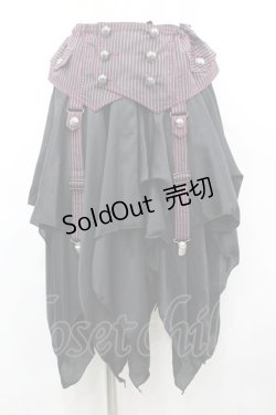 画像1: ALGONQUINS / ガーターレイヤードイレギュラースカート F 黒×ピンク I-26-03-14-080-AL-SK-TE-ZI