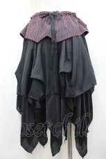 画像3: ALGONQUINS / ガーターレイヤードイレギュラースカート F 黒×ピンク I-26-03-14-080-AL-SK-TE-ZI (3)