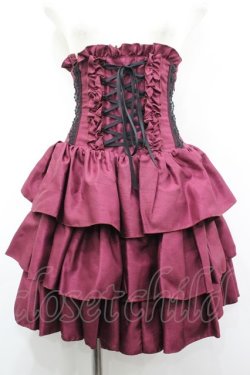 画像1: ATELIER PIERROT / 3段ミニコルセットスカート  ワイン I-26-03-14-081-EL-SK-TE-ZI