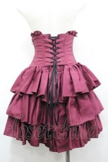 画像3: ATELIER PIERROT / 3段ミニコルセットスカート  ワイン I-26-03-14-081-EL-SK-TE-ZI (3)