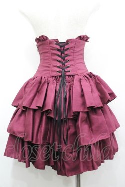 画像3: ATELIER PIERROT / 3段ミニコルセットスカート  ワイン I-26-03-14-081-EL-SK-TE-ZI