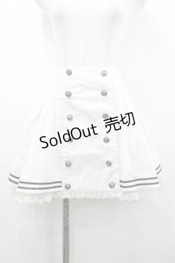 画像1: PUTUMAYO / ダブルボタン裾ラインスカート  白 I-26-03-14-082-PT-SK-TE-ZI