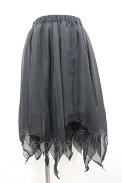 画像1: BPN / イレギュラーシフォンスカート M 黒 I-26-03-14-083-GO-BL-TE-ZI